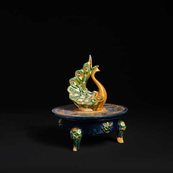 (From an Old Collection)Tri-color Peacock Incense Burner