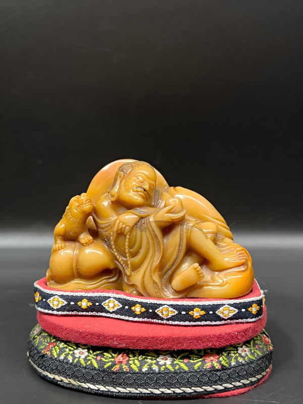 Precious yellow jade carving of Master Bodhidharma