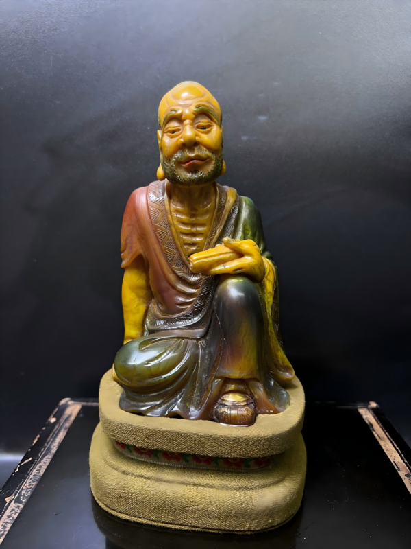 Tianhuang exquisite carved clay figure of a monk