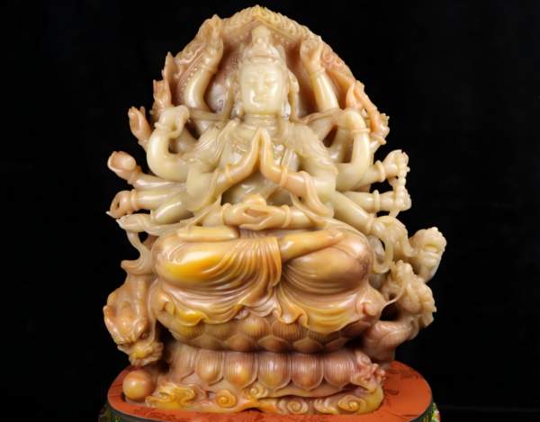 Tianhuang stone carved thousand-handed观音 figurine