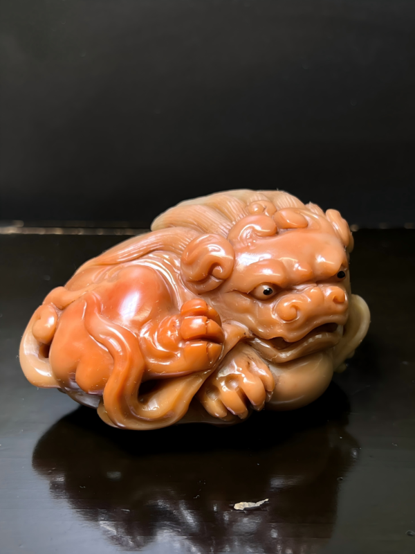 Shoushan stone small figurine featuring "Everything goes well" theme